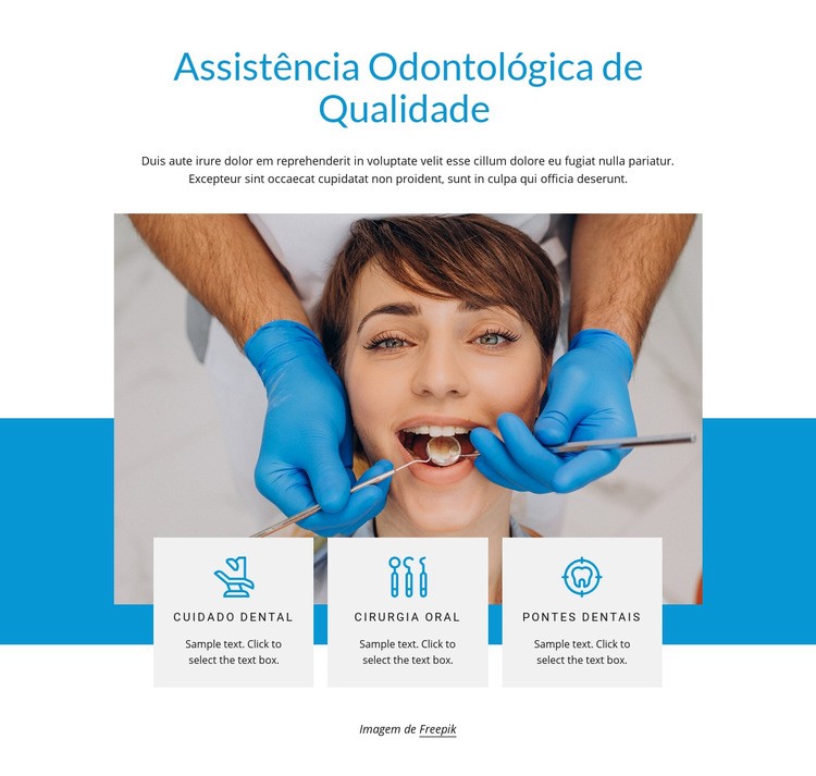 Atendimento odontológico de qualidade Modelos de construtor de sites