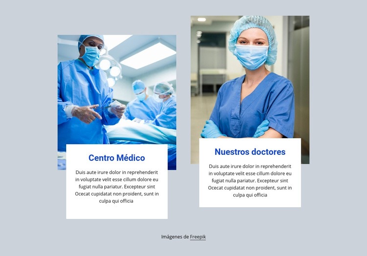 El equipo quirúrgico Maqueta de sitio web