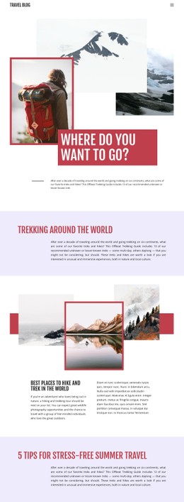 Exteme Mountain Travel CSS Grid Template