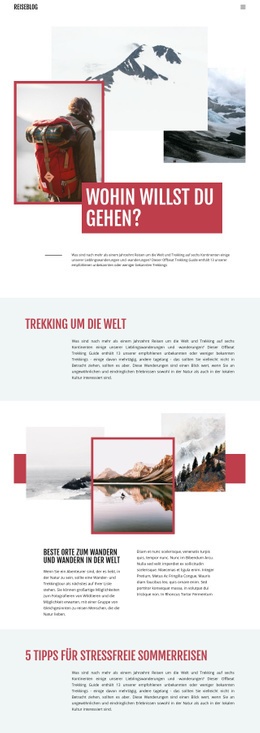 Exteme Bergreise - Landingpage-Inspiration