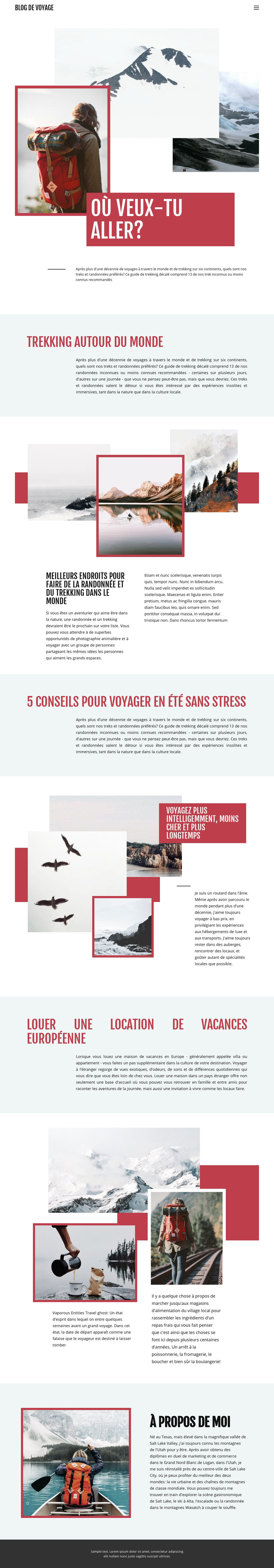 Voyage en montagne Exteme Modèle HTML