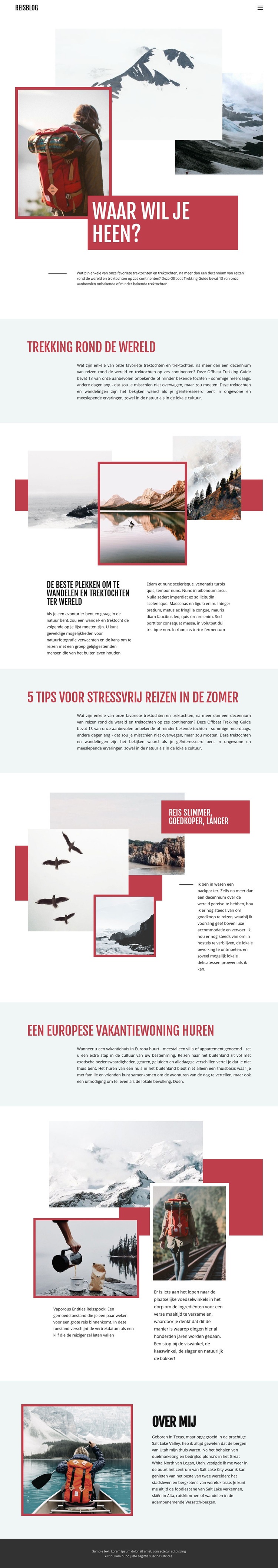 Exteme bergreizen Website mockup