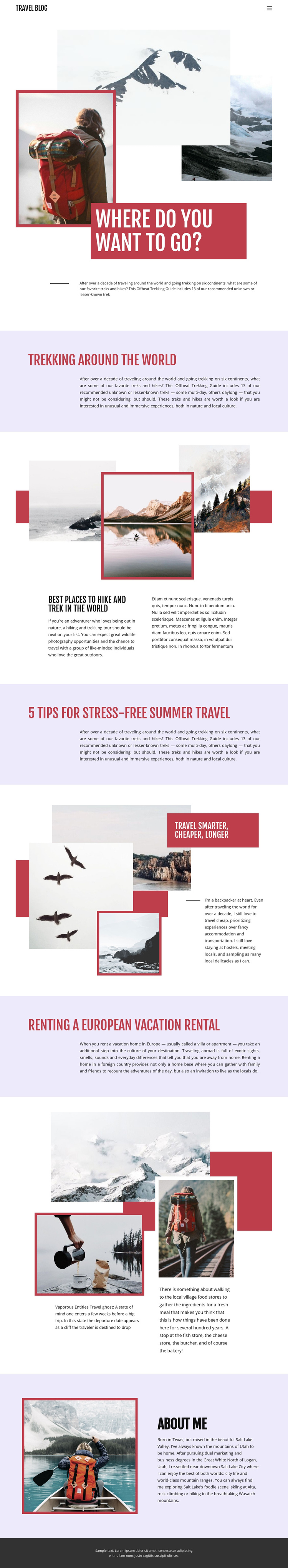 Exteme mountain travel One Page Template
