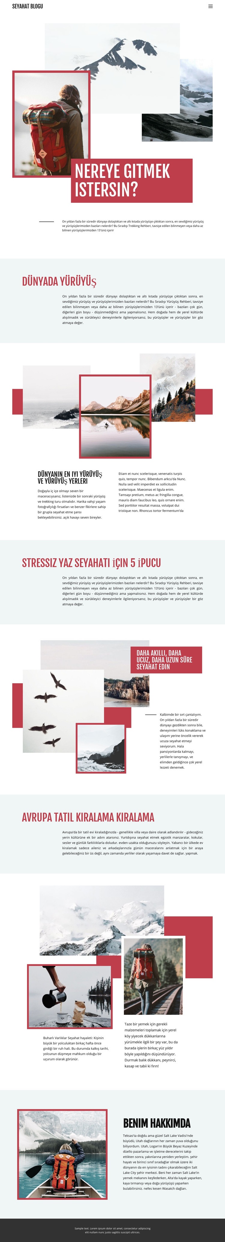 Exteme dağ gezisi Web Sitesi Mockup'ı