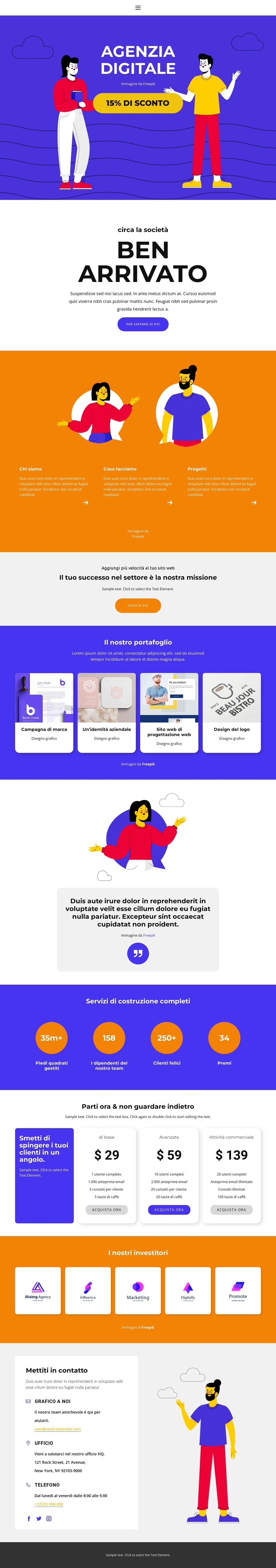 Vantaggi aziendali Modello di sito Web