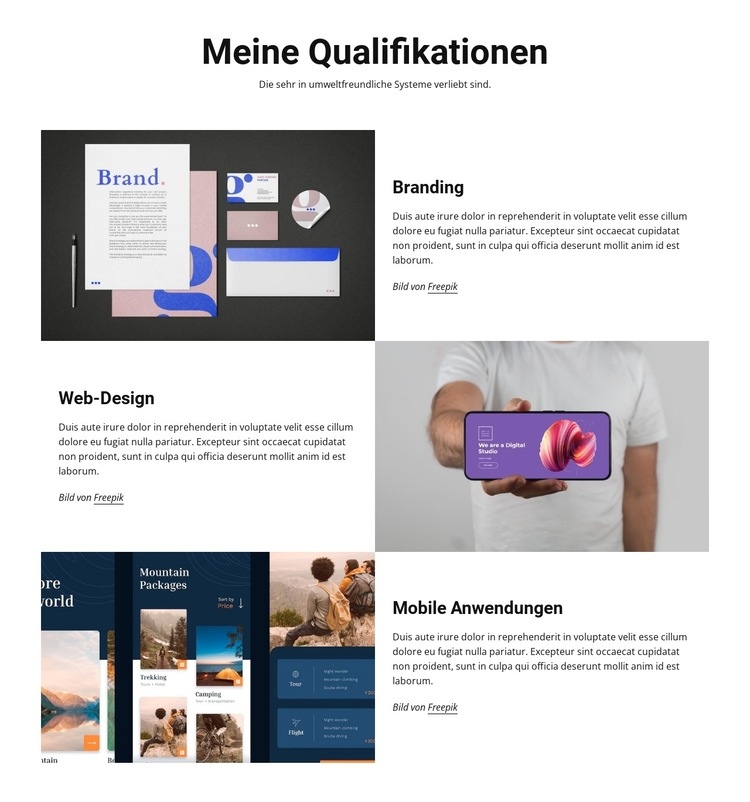 Meine Qualifikation Website design