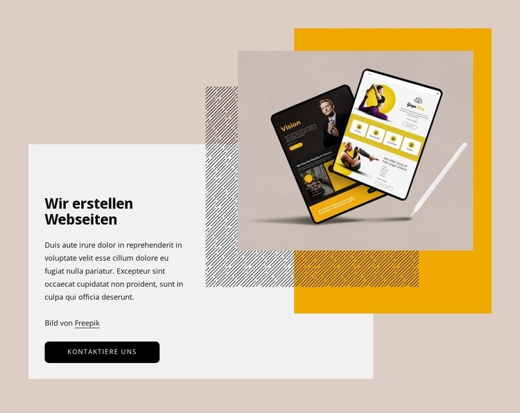 Wir erstellen einzigartige Websites HTML Website Builder