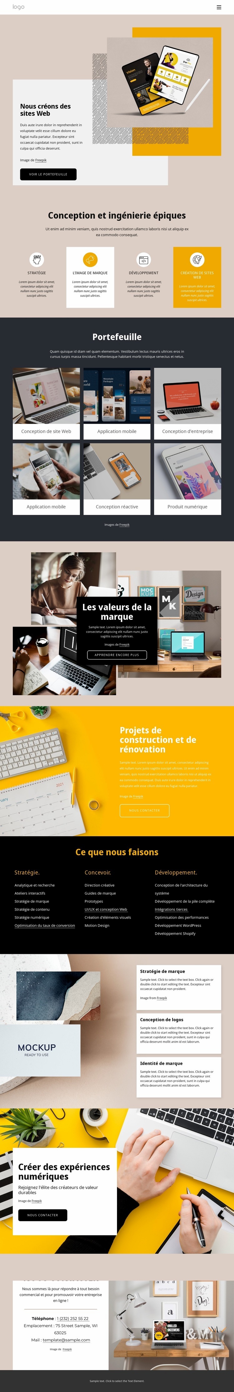 Conception et conception de sites Web professionnels Conception de site Web