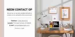 Neem Contact Met Ons Op Blok Met Telefoon En Locatie