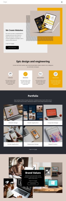 Professional Web Design And Design - Custom One Page Template
