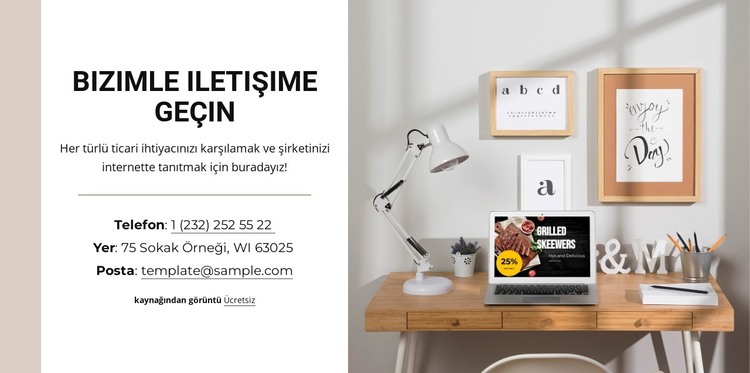 Telefon ve konum ile bize ulaşın HTML Şablonu