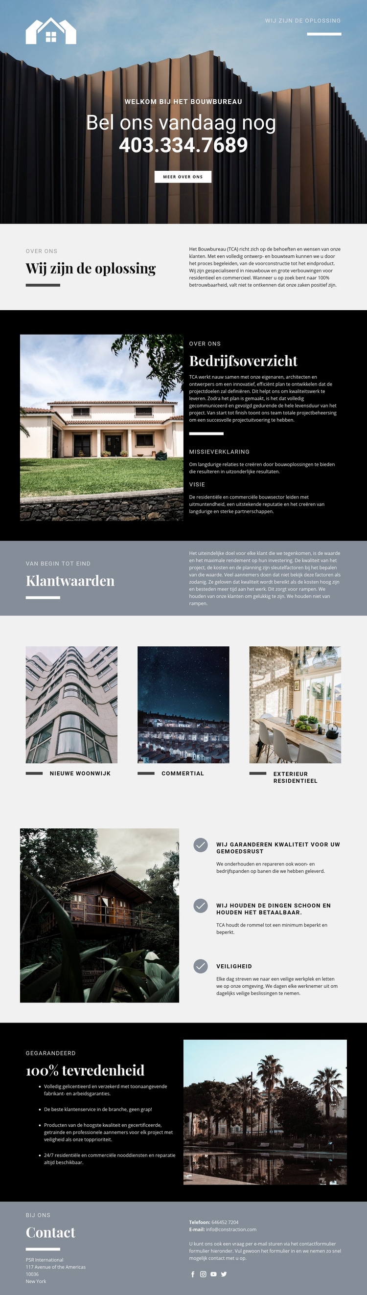 Oplossingen voor onroerend goed Website mockup