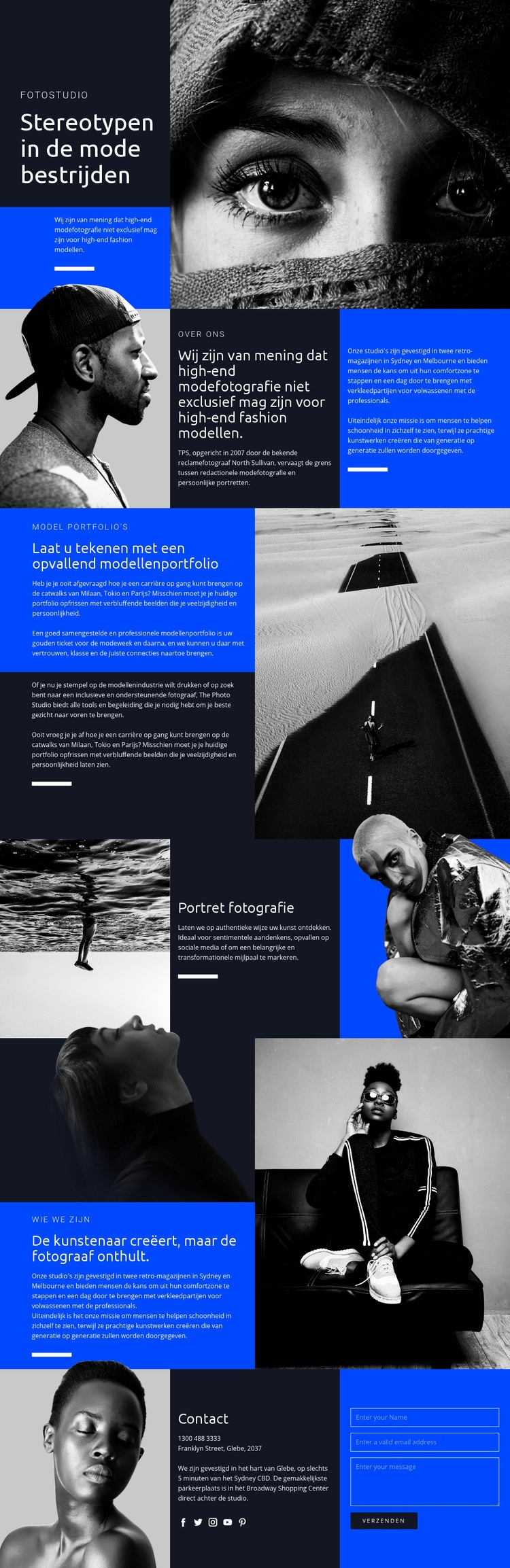 Stereotypen in de kunst bestrijden Website mockup