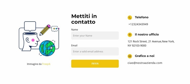 Entra in un'agenzia Costruttore di siti web HTML