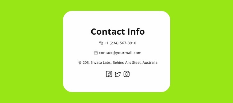 Quick contacts Elementor Template Alternative