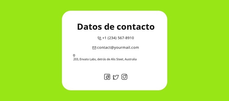 Contactos rápidos Creador de sitios web HTML