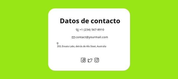 Contactos rápidos Diseño de páginas web