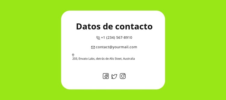 Contactos rápidos Plantilla CSS