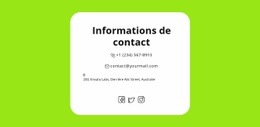 Modèle D'Une Page Pour Contacts Rapides