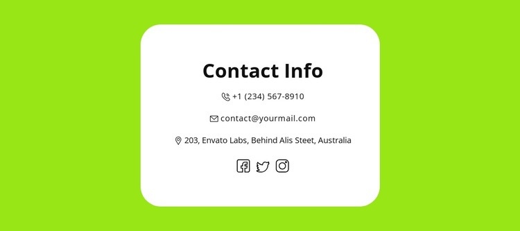 Quick contacts Html Code Example