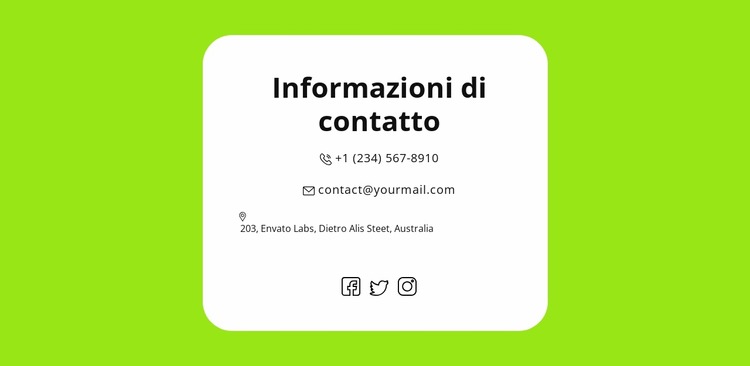 Contatti rapidi Modello Joomla