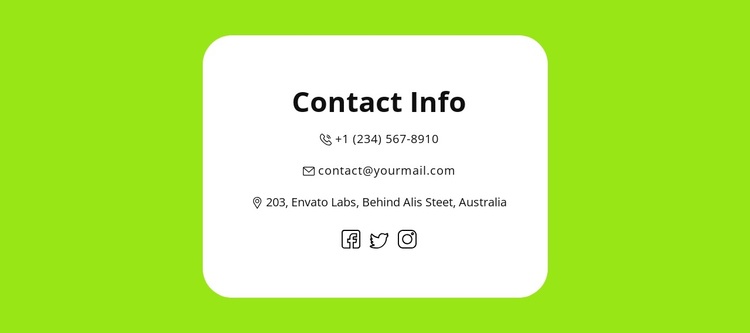Quick contacts Joomla Page Builder