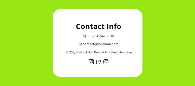 Quick contacts One Page Template