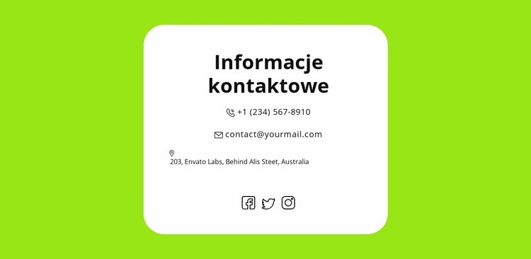 Szybkie kontakty Szablon HTML5