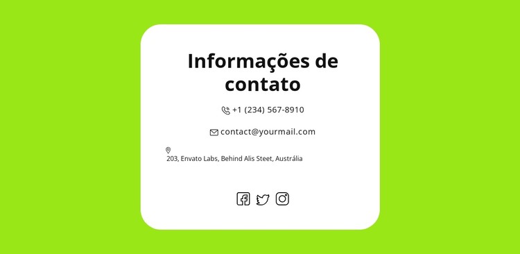 Contatos rápidos Template CSS