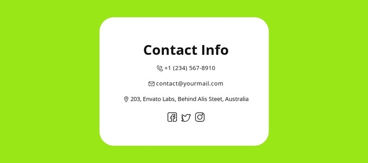 Quick contacts Squarespace Template Alternative