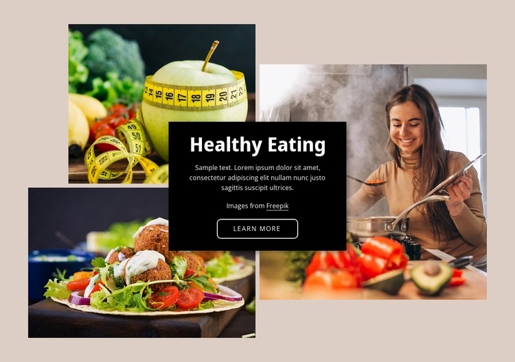 Äta en hälsosam kost Html webbplatsbyggare