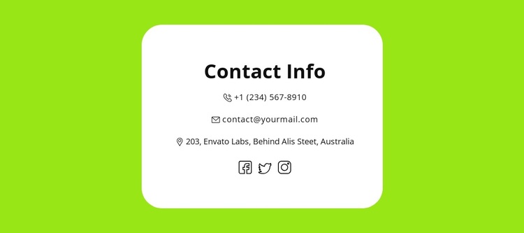 Quick contacts Template