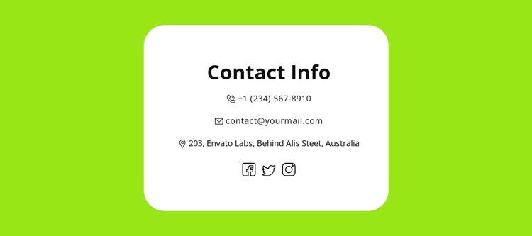 Quick contacts Web Design