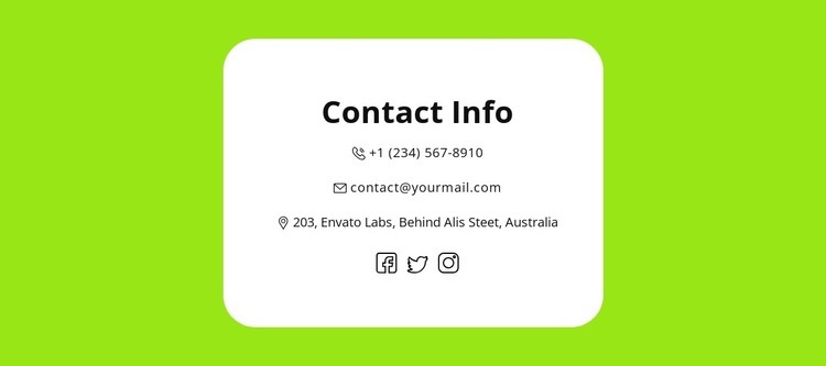 Quick contacts Web Page Design