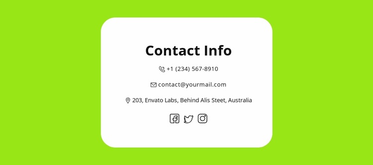 Quick contacts Website Builder Templates