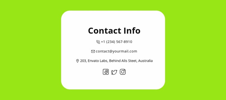 Quick contacts Website Mockup