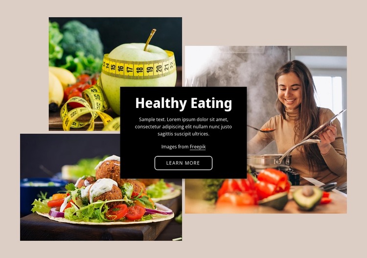 Eating a healthy diet Website Mockup