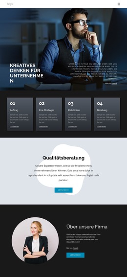 Kreatives Denken Für Unternehmen - Bestes Website-Vorlagendesign