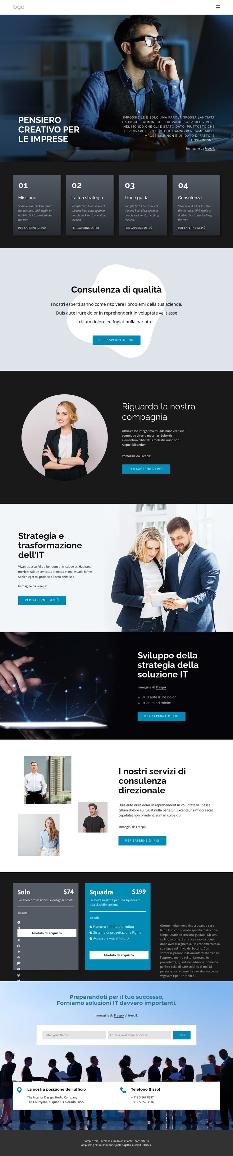 Pensiero creativo per il business Modello HTML