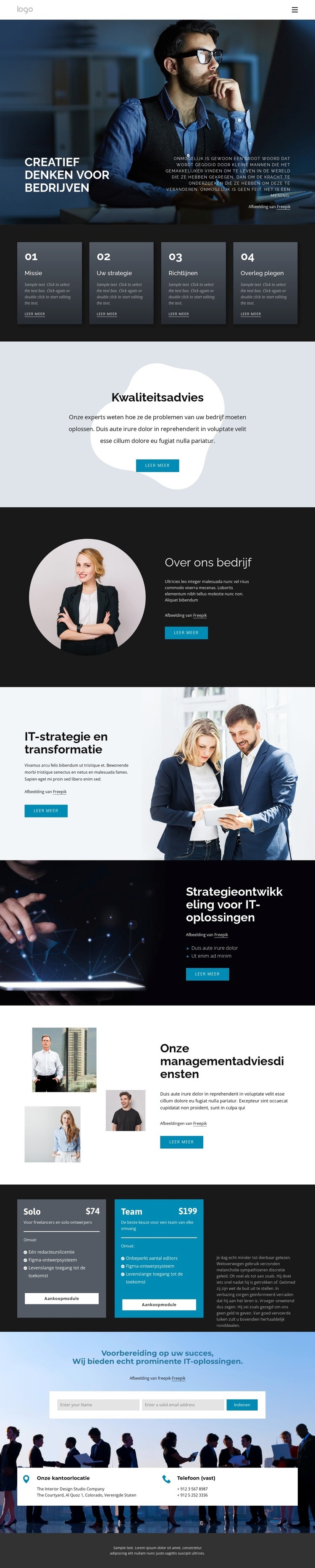 Creatief denken voor het bedrijfsleven Html Website Builder