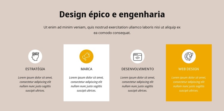 Design épico e engenharia Modelo de site
