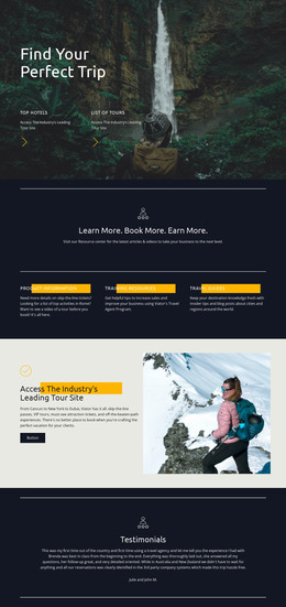 Find your perfect travel - HTML Template by Nicepage