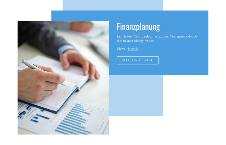 Finanzielle Planung Eine Seitenvorlage