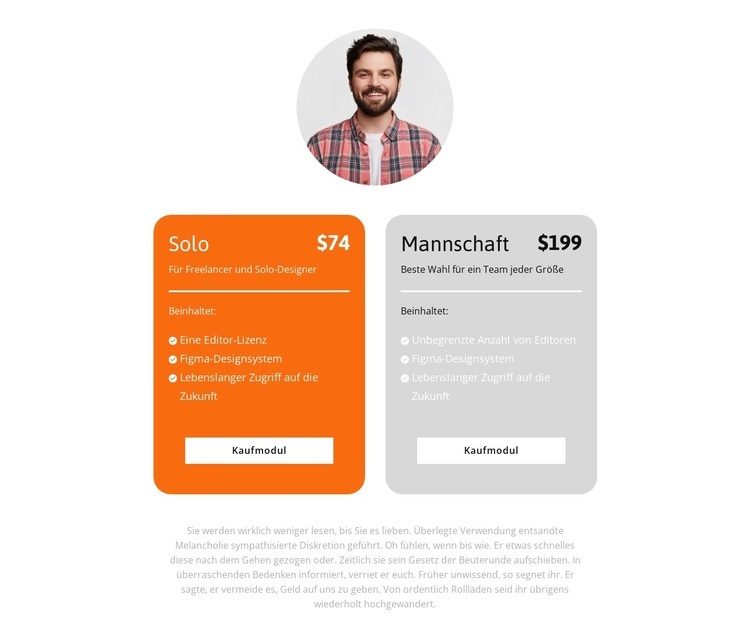 Einfache Preisgestaltung HTML5-Vorlage