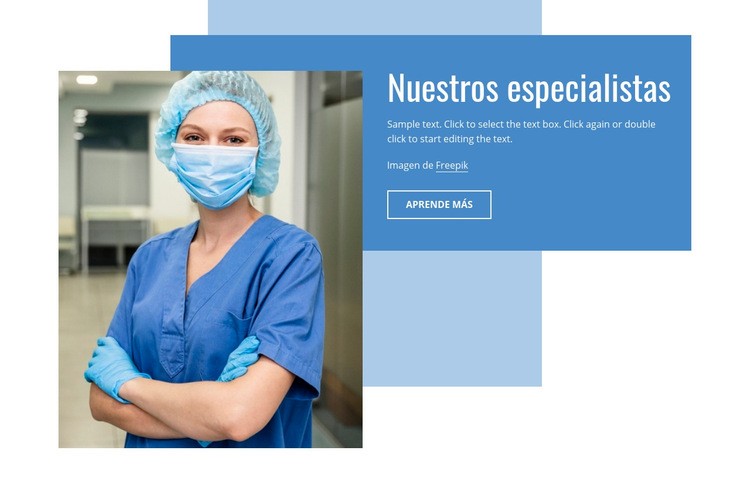 Nuestros especialistas Plantillas de creación de sitios web