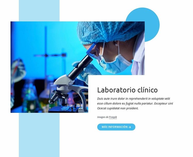 Laboratorio clínico superior Maqueta de sitio web