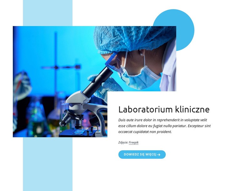 Najlepsze laboratorium kliniczne Makieta strony internetowej