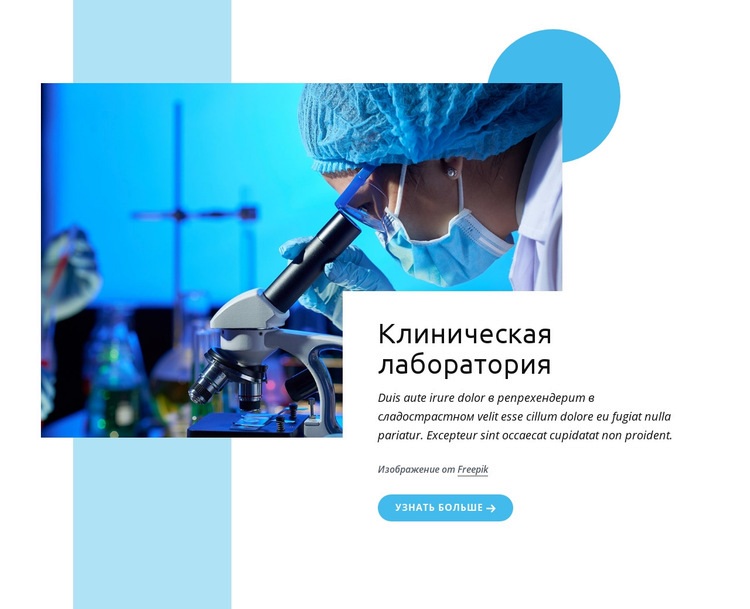 Лучшая клиническая лаборатория Мокап веб-сайта