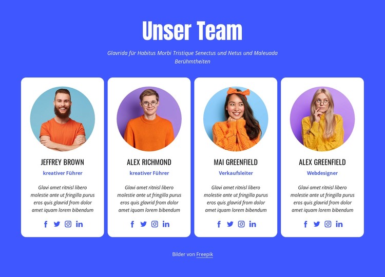 Unser professionelles Team CSS-Vorlage