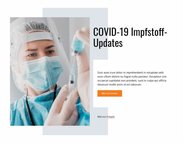Covid-19 Impfung HTML5-Vorlage